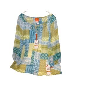 Hearts of Palm Women's 3X Patchwork Pattern Tunic Top NWT